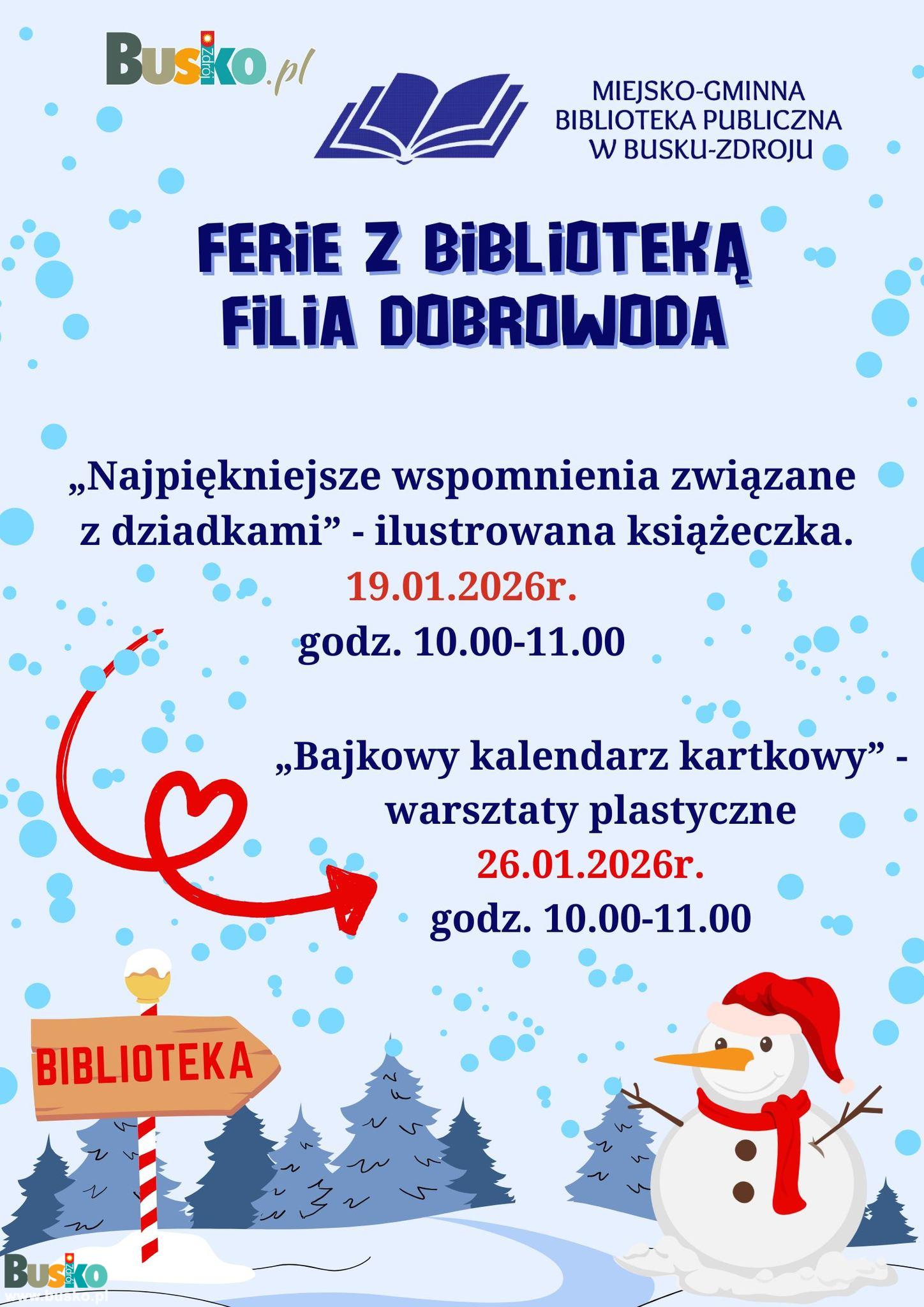 ferie z biblioteką filia w Dobrowodzie ferie z biblioteką filia w Dobrowodzie