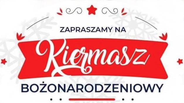 Grafika przedstawia zaproszenie do udziału w Kiermaszu Świątecznym, organizowanym przy Tężni w Busku-Zdroju