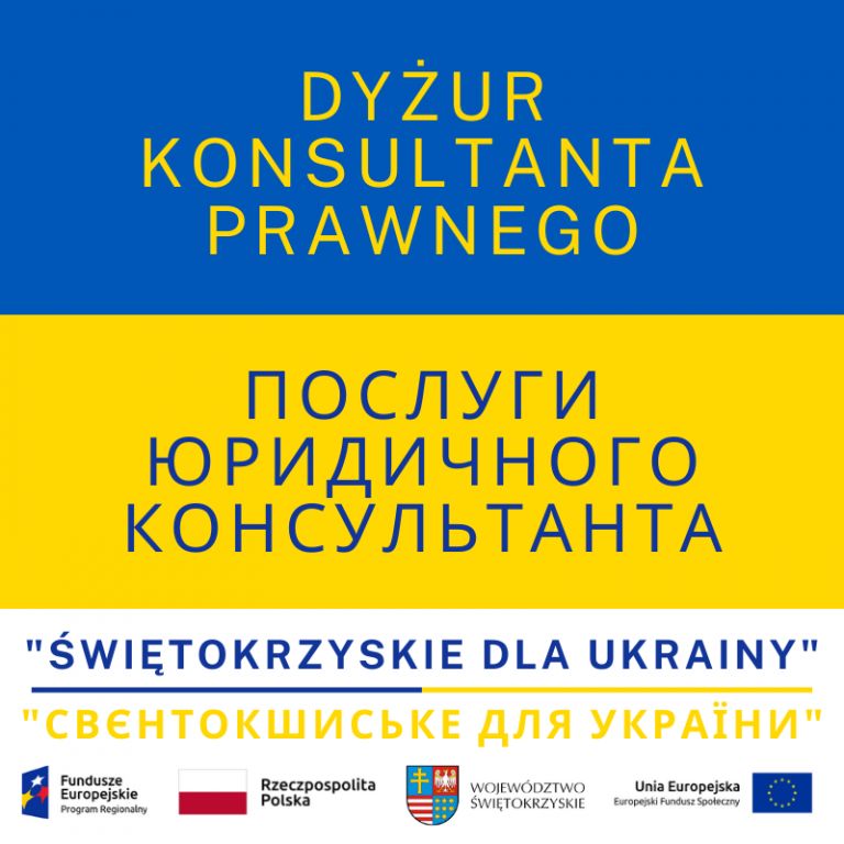 grafika promująca usługi konsultanta prawnego dla obywateli Ukrainy