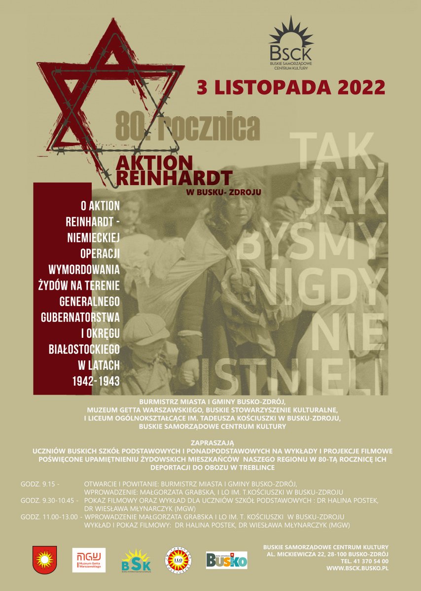 plakat informacyjny dot. rocznicy Aktion Reinhardt