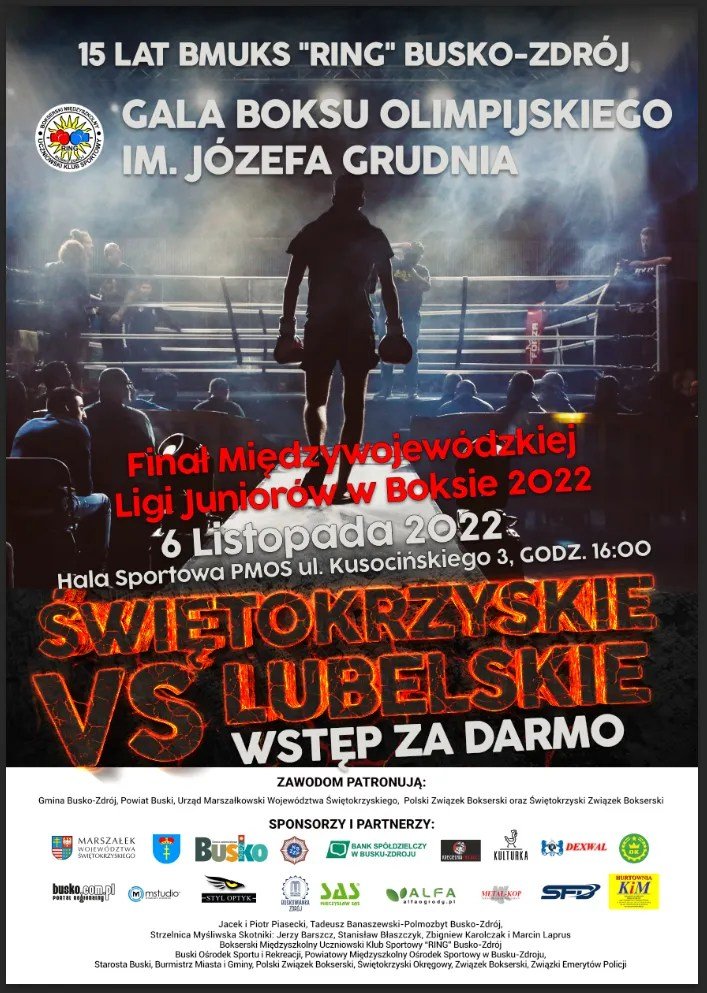 grafika promująca galę boksu w Busku-Zdroju