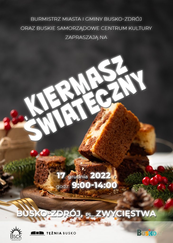 grafika promująca Kiermasz Bożonarodzeniowy 2022 w Busku-Zdroju