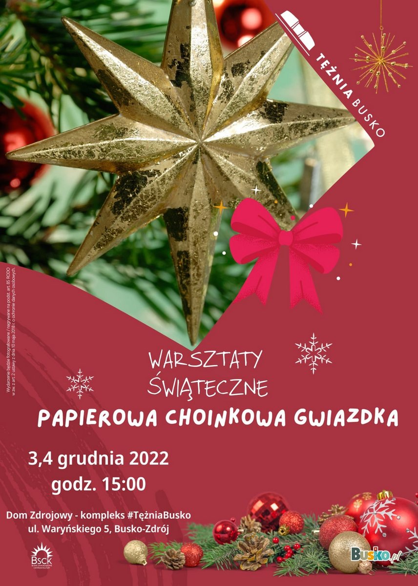 plakat promujący warsztaty świąteczne
