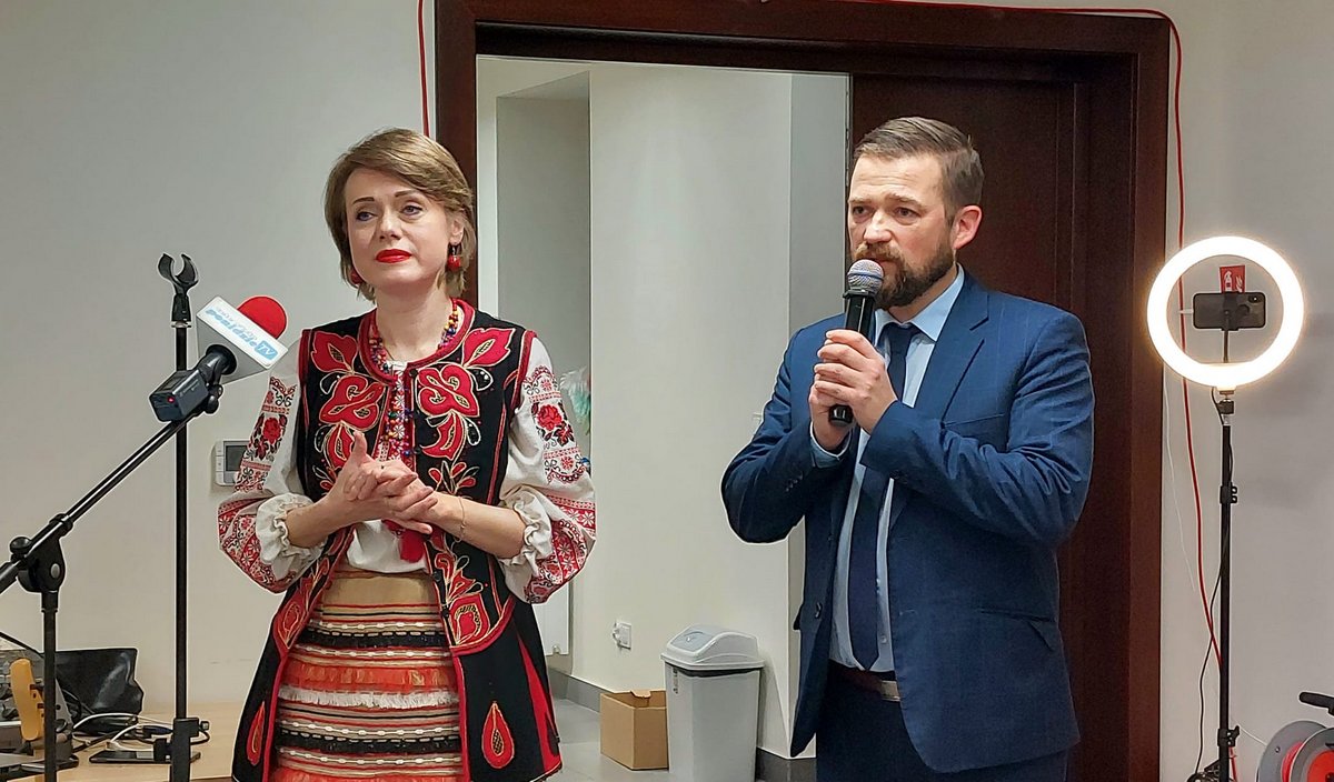 Świąteczne spotkanie ze społecznością ukraińską. Przemawia Wiceburmistrz Michał Maroński