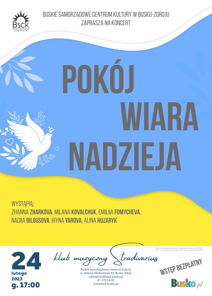 plakat promujący koncert artystów ukraińskich