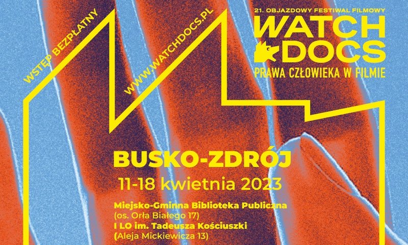 plakat promujący projekcje filmów z cyklu WatchDocs