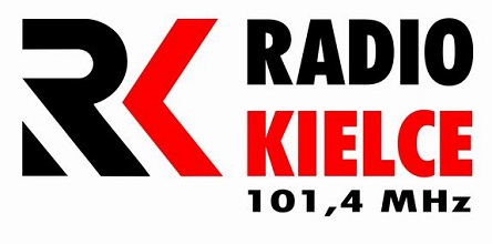 Logo Radio Kielce, stylizowane litery w barwach czerwono - czarnych
