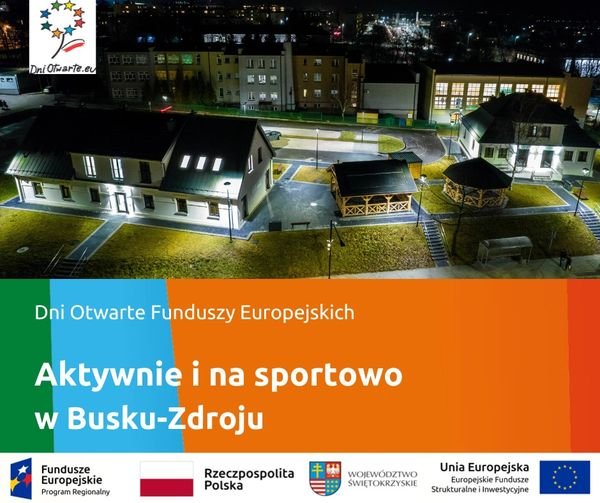 grafika promująca dni otwarte funduszy UE, zdjęcie budynków przy ul. Bocznej
