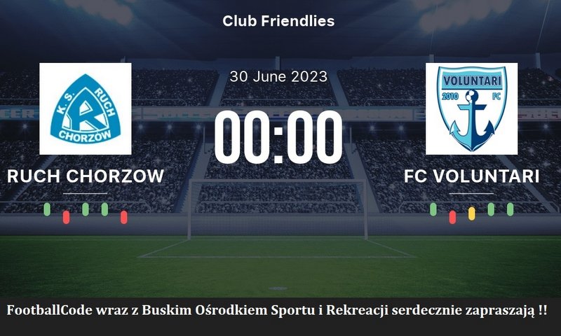 grafika promująca mecz Ruch Chorzów FC Voluntari