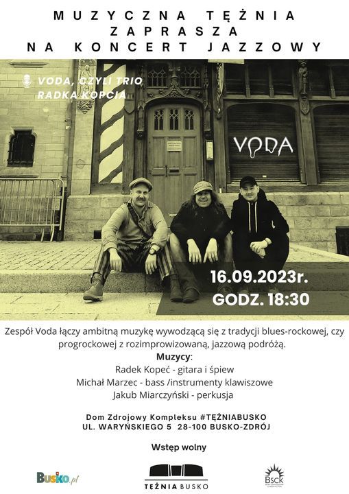 plakat promujący koncert zespołu Voda