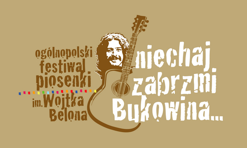 grafika promująca festiwal im. W. Belona, widoczna stylizowana twarz artysty oraz gitara