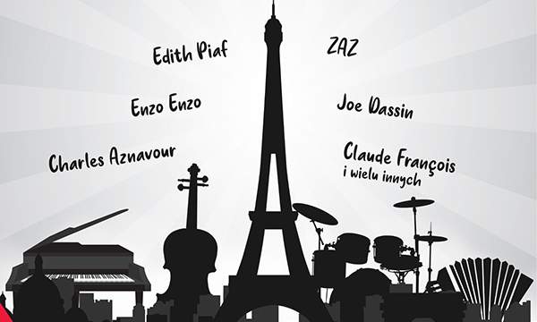 grafika promująca koncert muzyki francuskiej