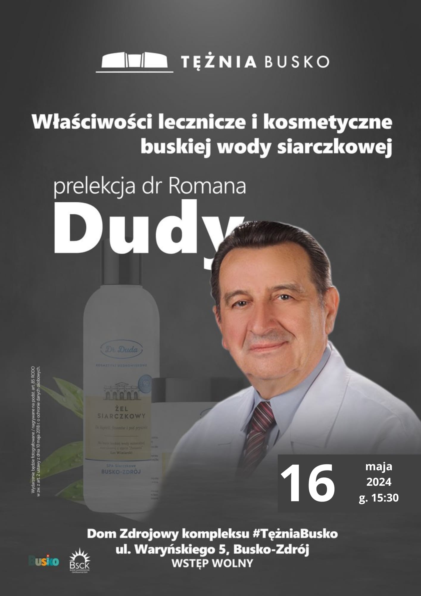 plakat promujący spotkanie z dr Dudą