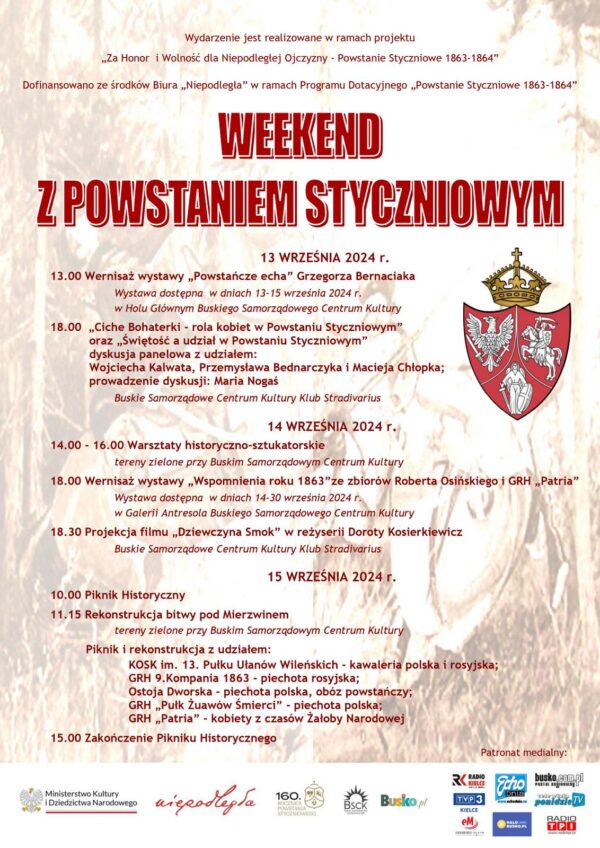 grafika promująca Weekend z powstaniem styczniowym