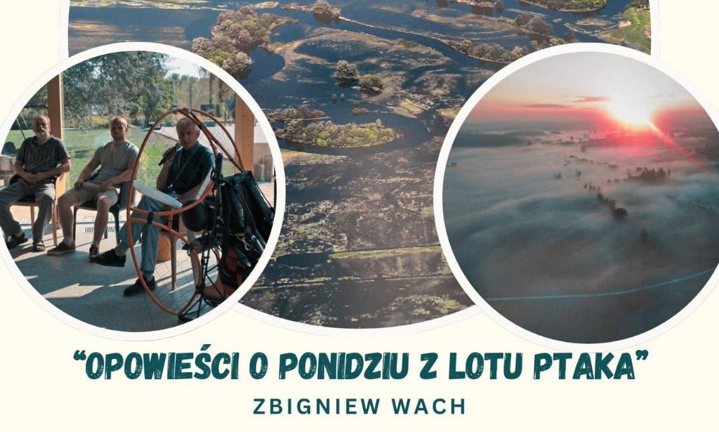 grafika promująca spotkanie ze Zbigniewem Wachem, fotografie z zlotu ptaka