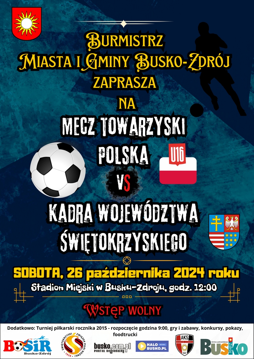 plakat promujący mecz towarzyski