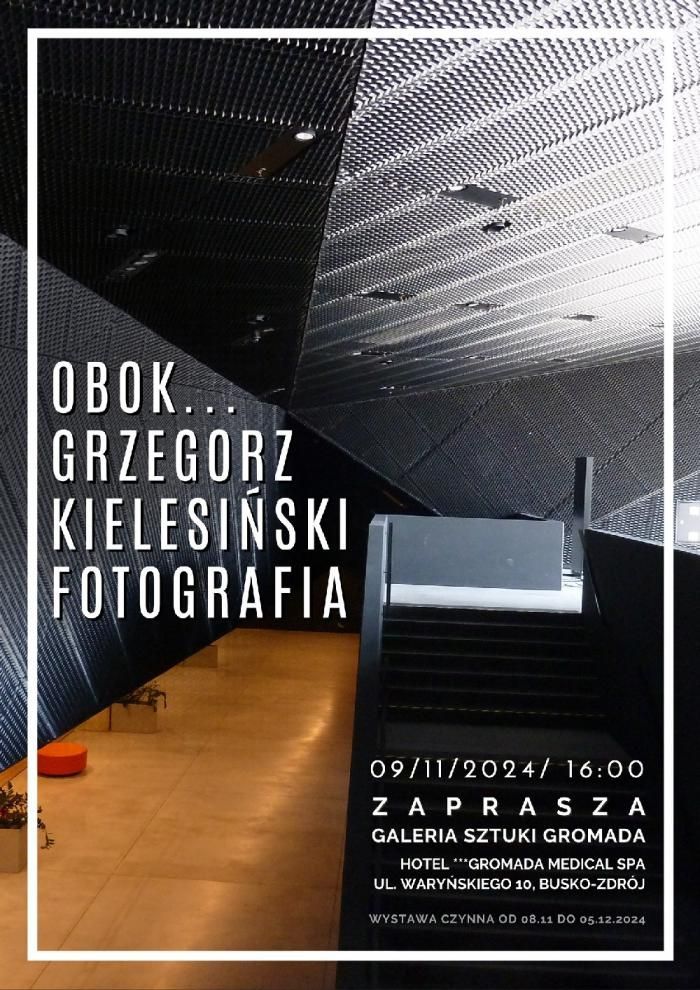 grafika promująca wystawę fotografii Grzegorza Kielesińskiego