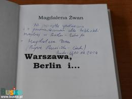 Pierwsza stronica książki z autografem autorki