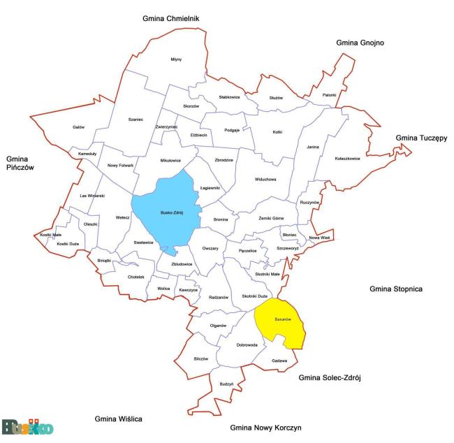 mapa 47 sołectw