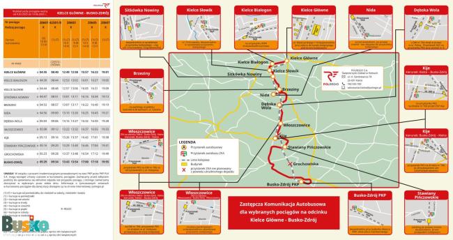 rozkład jazdy Polregio Busko-Zdrój - Kielce ulotka