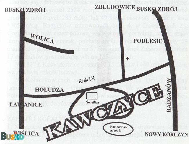 Kawczyce mapa