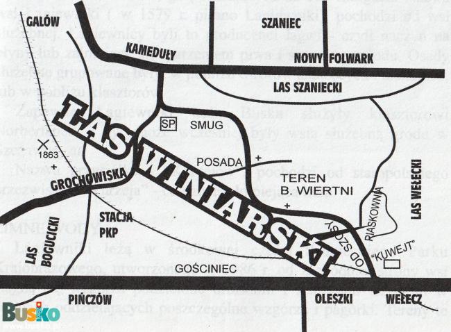 mapa Lasu Winiarskiego