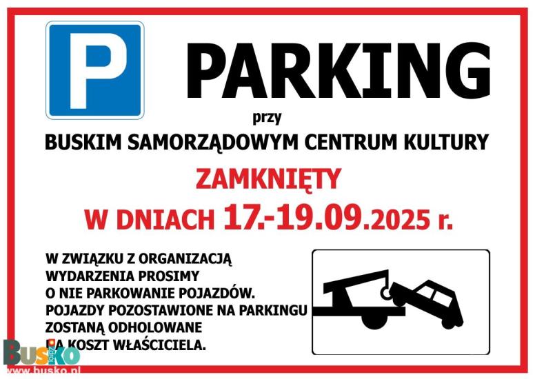 informacja parking zamknięty informacja parking zamknięty