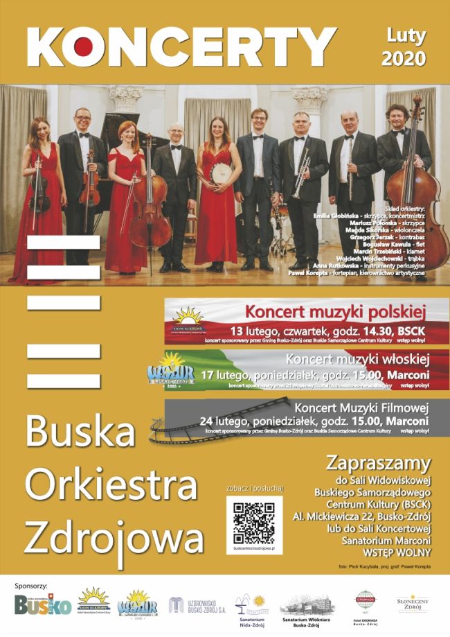 Koncerty Buskiej Orkiestry Zdrojowej - luty 2020 