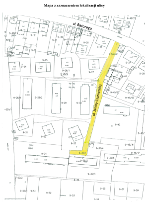 Mapa z zaznaczeniem ulicy Janiny Czarneckiej